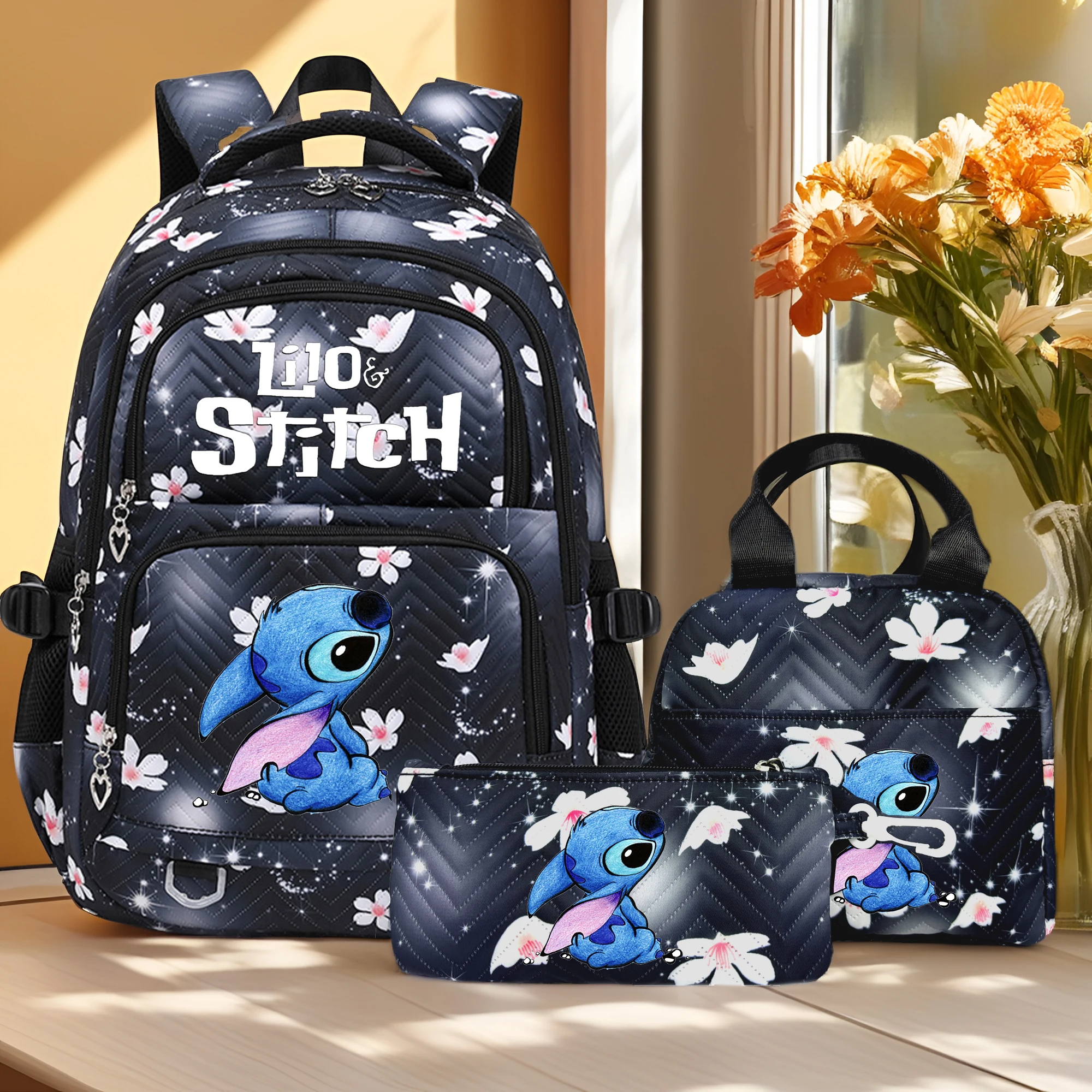 

Рюкзак Lilo Stitch большой емкости, легкий школьный рюкзак, повседневный дорожный рюкзак для женщин и девочек, сумки для обеда с ручками