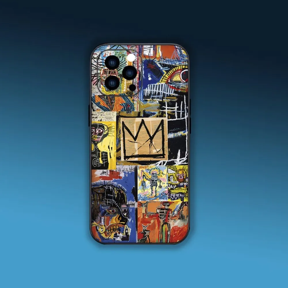 Jean M-Michels Art B-Basquiats Phone Case For Samsung S24 S23 S22 S21 S20 Plus Ultre Note S20 FE Black Case