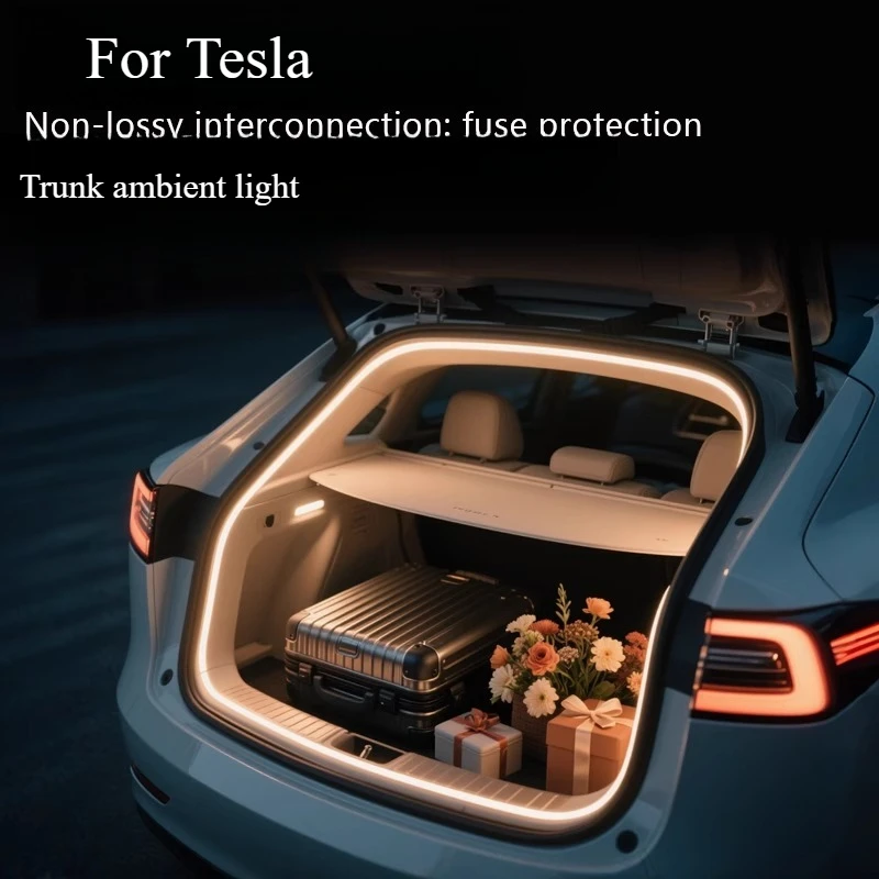 

For Tesla 2018-2022Model 3 23-25 Model Ytrunk Light Ambient Light Trunk Light Accessories Tailgate Modification Special Interior