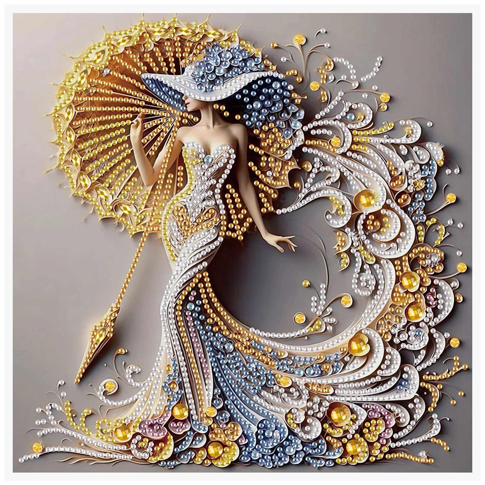 Special Shape Diamond Art Kits for Beginners and Adults,Elegant woman Diamond Art Painting Kits for Home Wall Decoration Gift