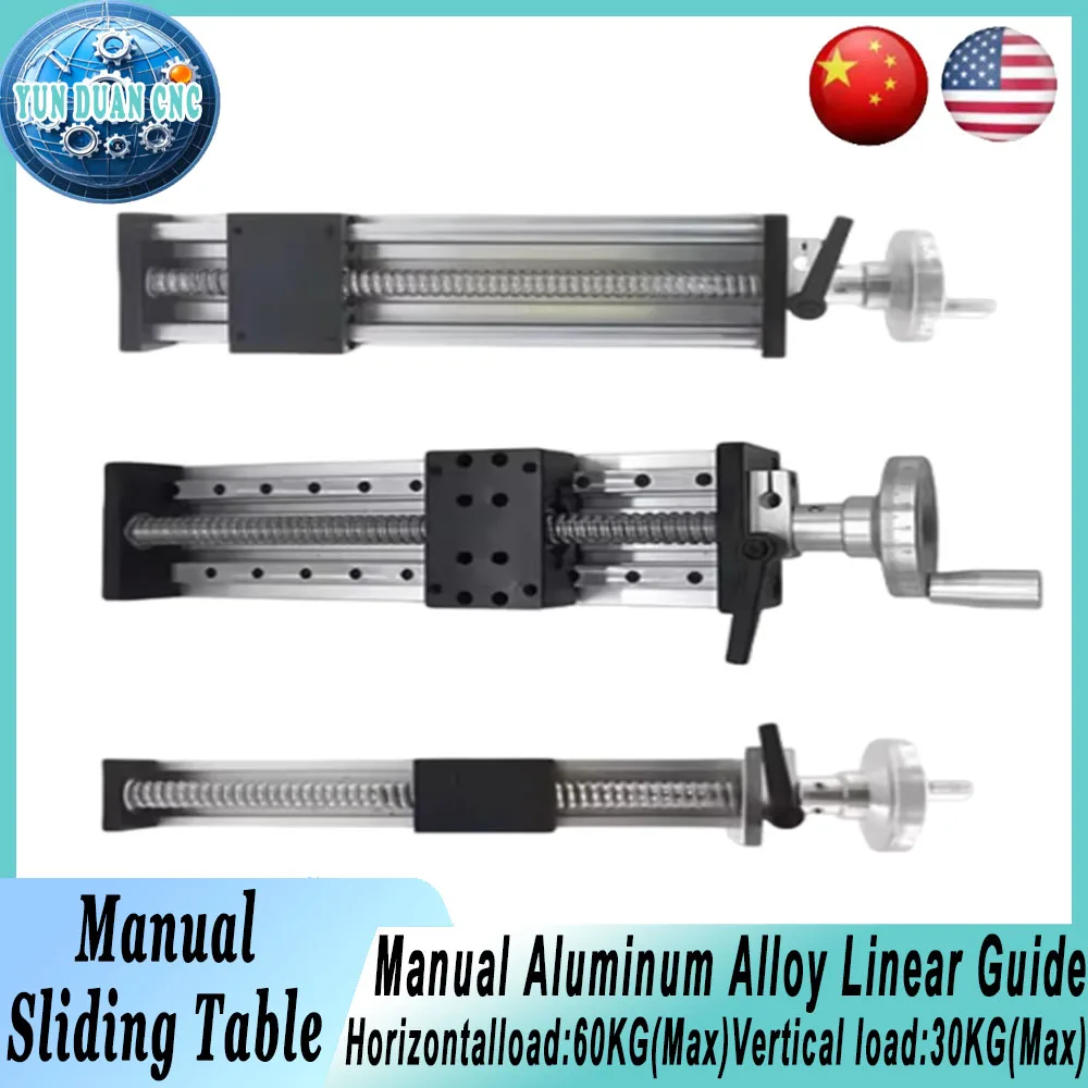 CNC Router Manual Sliding Table Digital Display Linear Rail Stage Module Single or Double Rail SFU1605C7Ballscrew with Handwheel