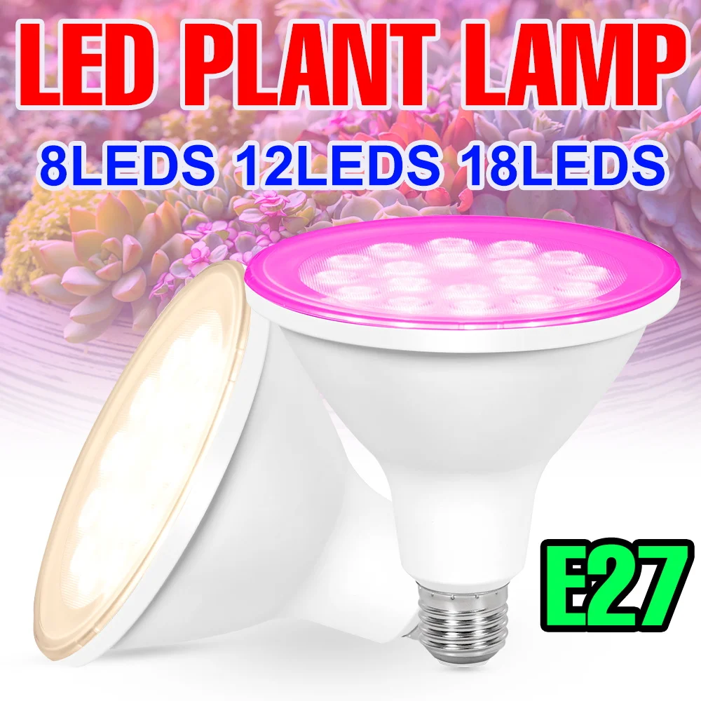 

E27 LED Grow Light Full Spectrum Indoor Fruit Plant Cultivation lamp Vegetables Flower Potted Sunlight Fill Lighting AC100-277V