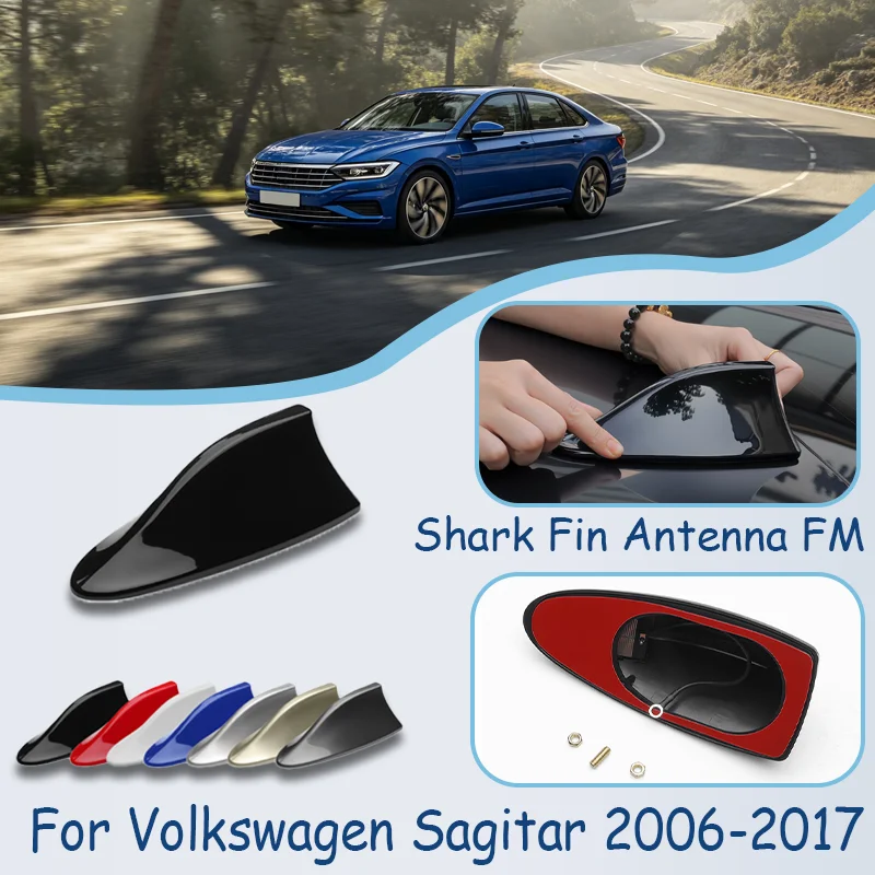 For Volkswagen Sagitar 2006-2017 Shark Fin Antenna, FM Signal Booster, Waterproof Radio Antenna, FM/AM Super Aerials