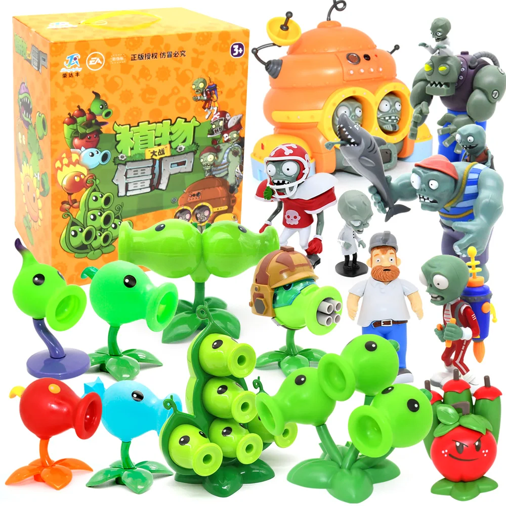 New Role PLANTS VS ZOMBIES PVZ 2 Toys Full Set Gift For Boys Color Box Children's Dolls Action Figure Model Present Map