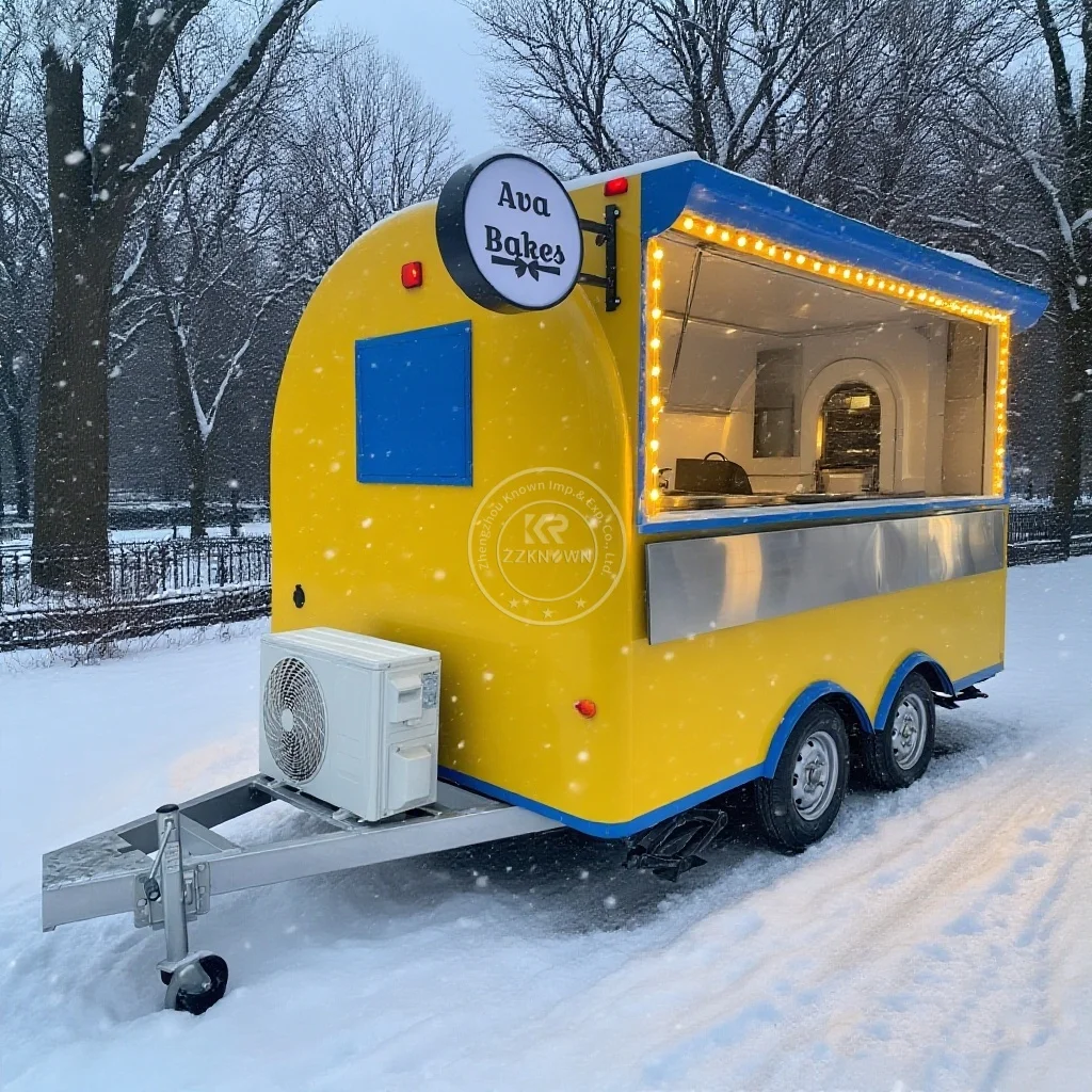 

Custom Size Outdoor Grill Equipment Kitchen Van Ice Cream Cart Fast Food Trailer Mobile Taco Restaurant BBQ Food Truck