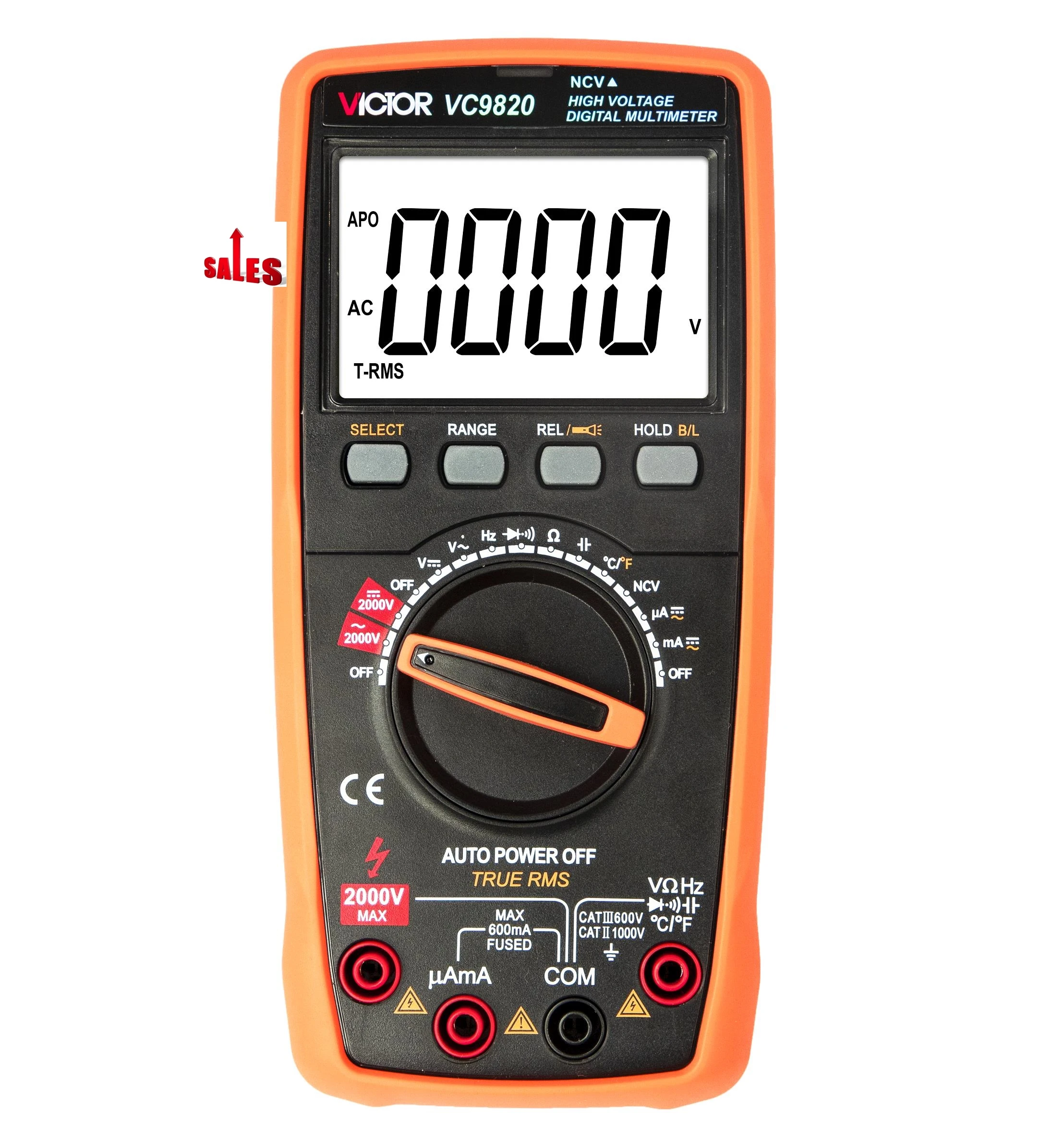 

VICTOR new 9820 HIGH-VOLTAGE MULTIMETER 5999(3 5/6) bit display with backlight