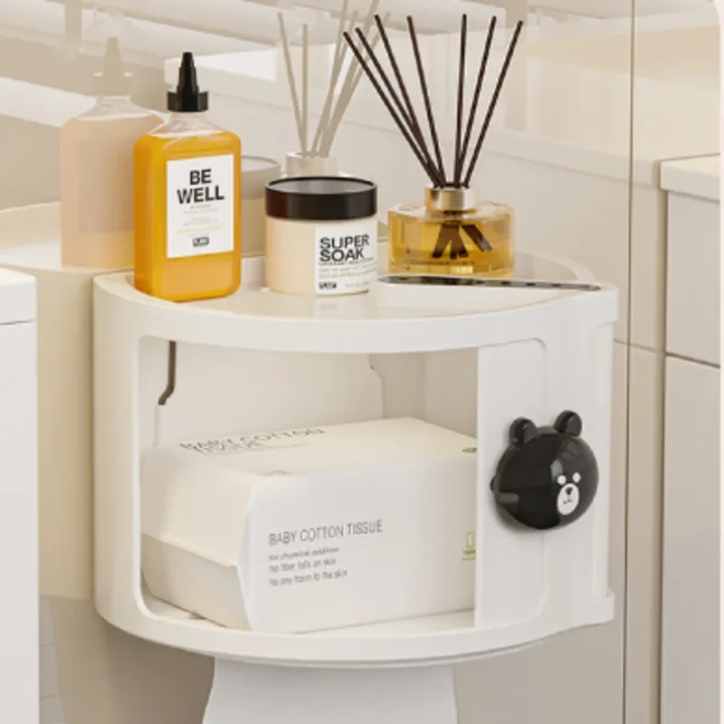 

Nordic Bathroom Tissue Box No-Drill Wall-Mounted Holder Thickened Sturdy Box Large Capacity Organizer Bathroom Accessory