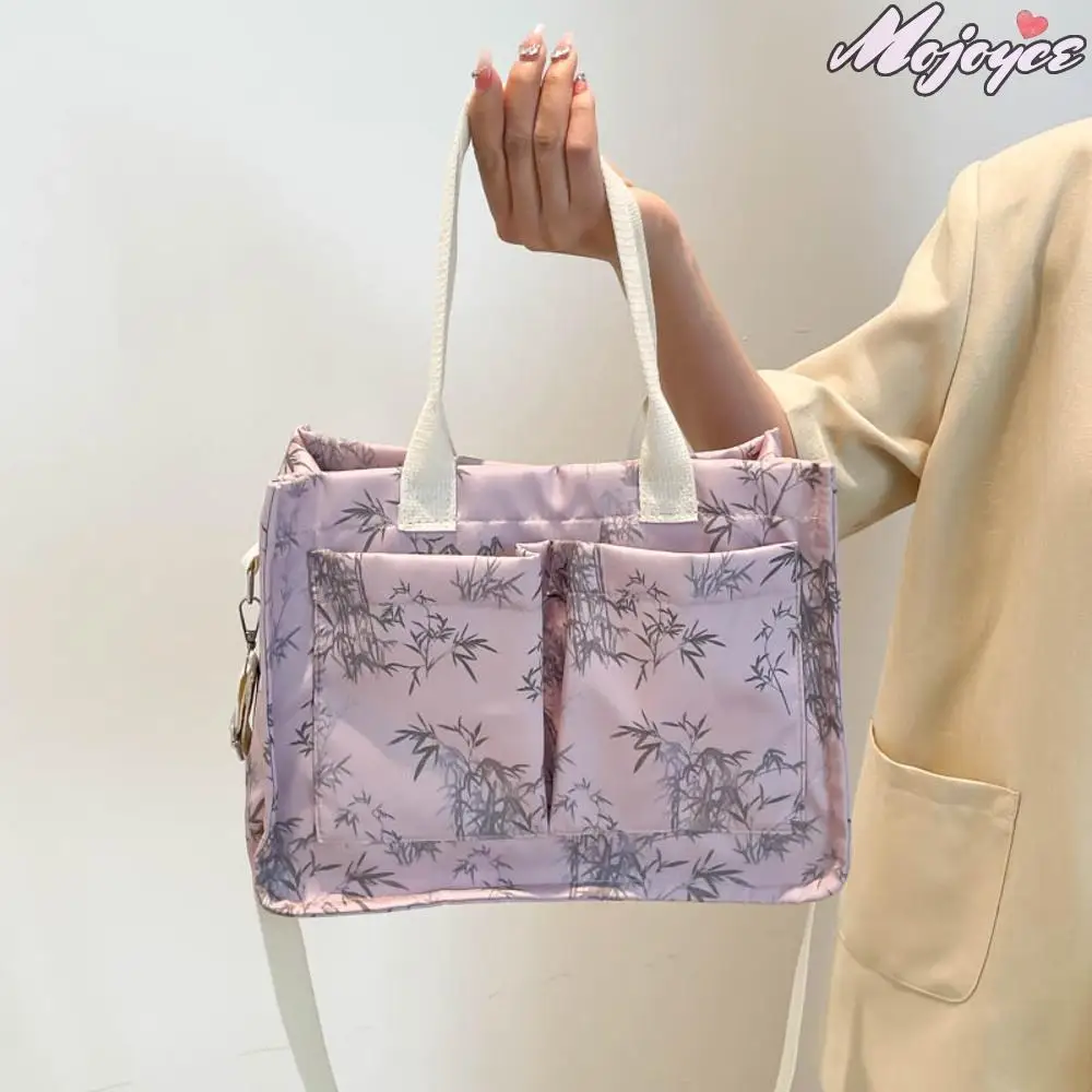 

Women Bamboo Printed Crossbody Bags Chinese Style Multi-Pocket Sling Bag Trendy Elegant Handbag Party Casual Leisure Tote Bag