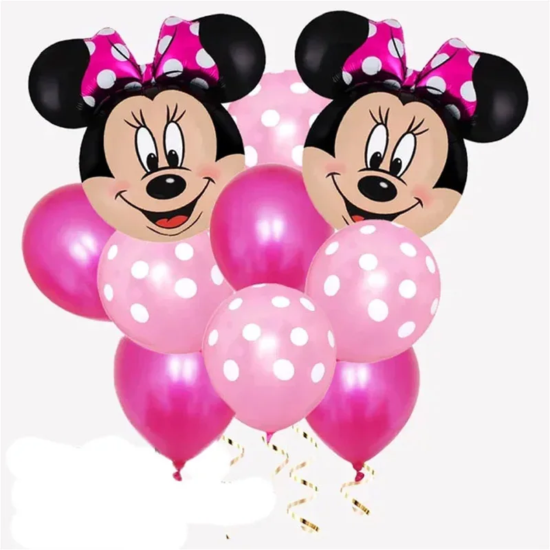 Ballons Minnie Mouse de Disney pour Enfant, Décorations de ixPréChristophe, Anniversaire, Jouets Classiques, Cadeau à Air, 10 Pièces