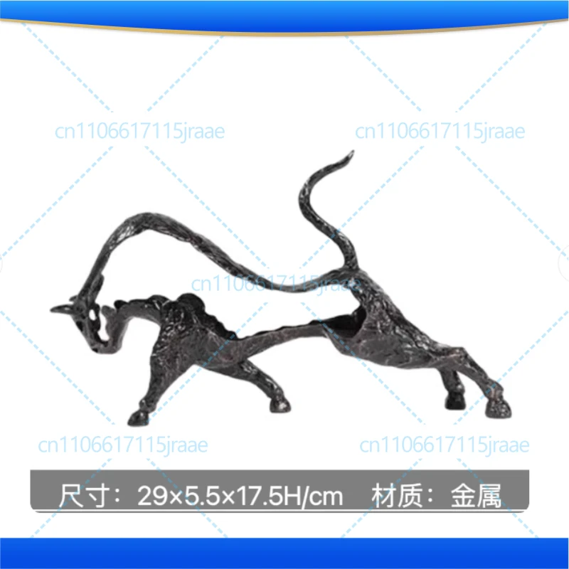 

Черная чугунная статуя быка, абстрактная скульптура животного, украшение для стола, минималистичная геометрическая фигурка, современный декор для дома