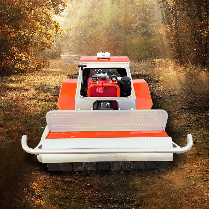 14HP Diesel Robot Lawn Mower Electric Start Mower Interlocking Crawler Lawn Mower