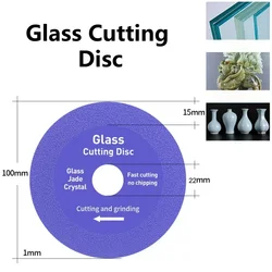 22mm Glass Cutting Disc Inner Hole 100mm Blade Jade Crystal Wine Bottles Grinding Chamfering Cutting Blade Glass Cutting Disk
