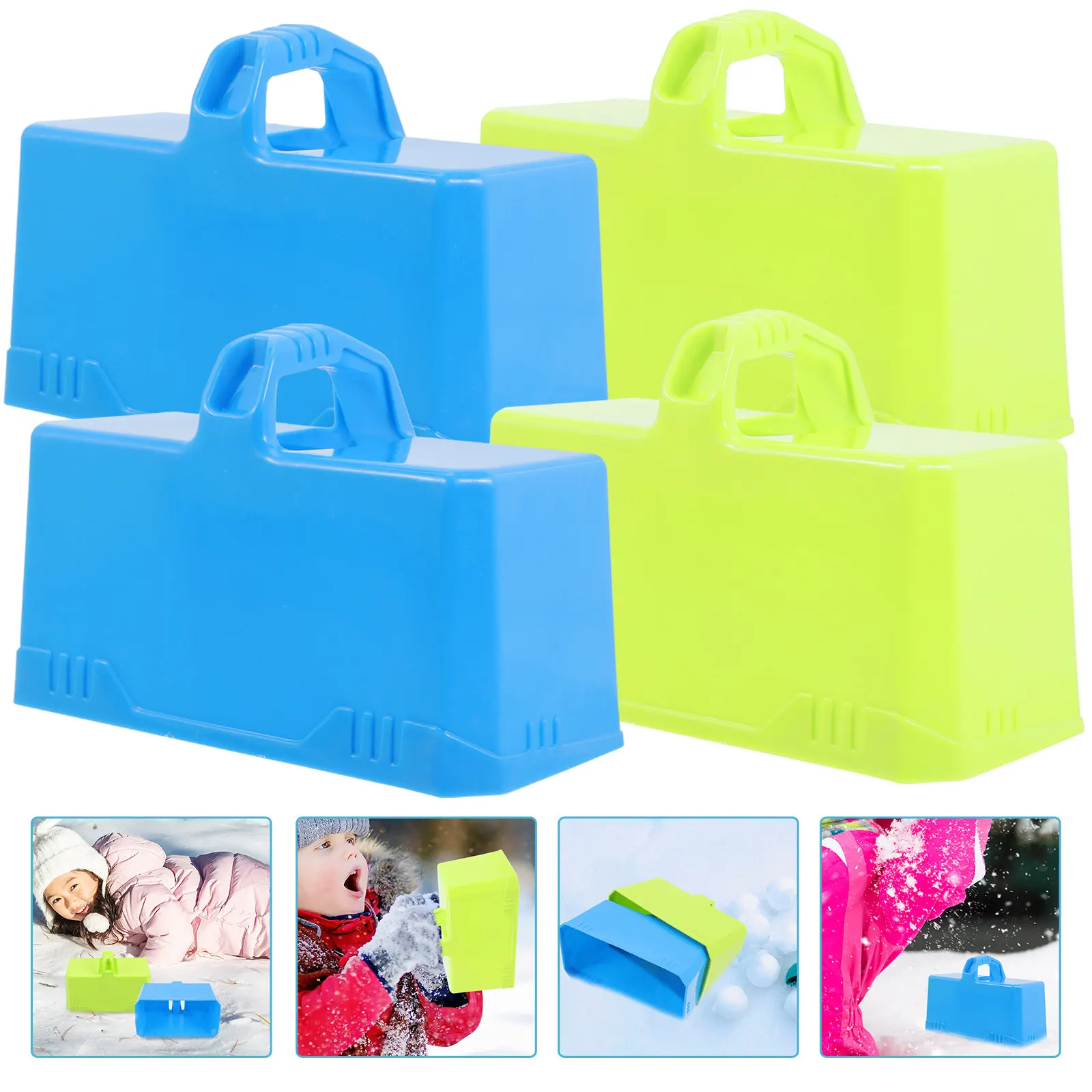 

4Pcs Portable Snow Blocks Makers Multi Shape Clamps for Winter Outdoor Playing Snow Games Kids Snowfield Blocks Fun