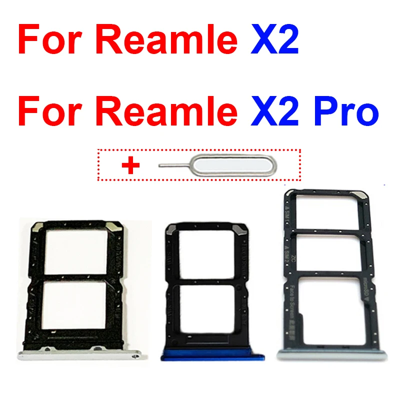 สําหรับ OPPO Realme X2 X2 Pro ซิมการ์ดถาดซ็อกเก็ตซิมการ์ดถาด SD Card Reader ช่องใส่เปลี่ยนชิ้นส่วน