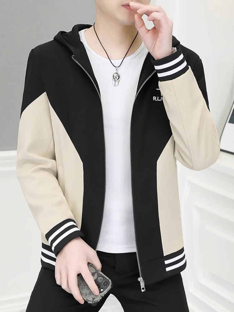 

Spring 2026 Men's Faion Hoodie Jaet Slim Fit Casual Sle Polyester Fiber Zipper Closure Long Sve Outerwear Coat