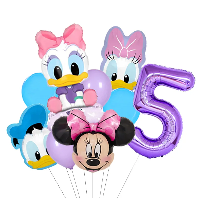 Amine Mickey Minnie Daisy  Donald Duck Mouse Foil Balloons Boys and Girls Baby Birthday Party Decoration Number Balloon Globos view 6