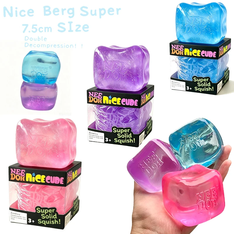 Needoh Nice Big Ice Sensory Soothing Fidget Maltose Safe Colorful Slow Rebound Squish Autism ADHD Focus Toy Adults Portable Gift