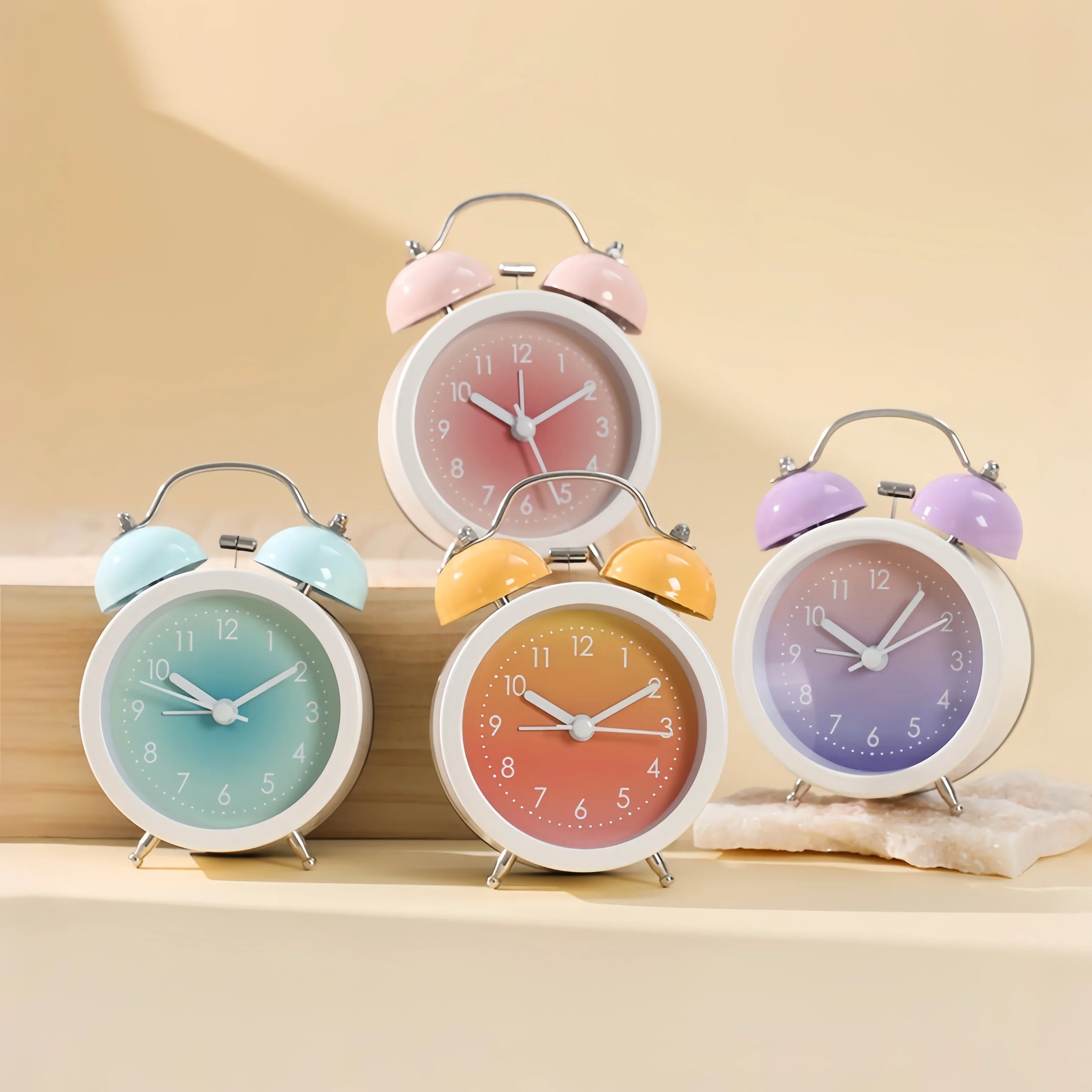 Desktop Alarm Clock for Students Mute Table Clock Night Light Children's Study Wake-Up Clock Loud Volume