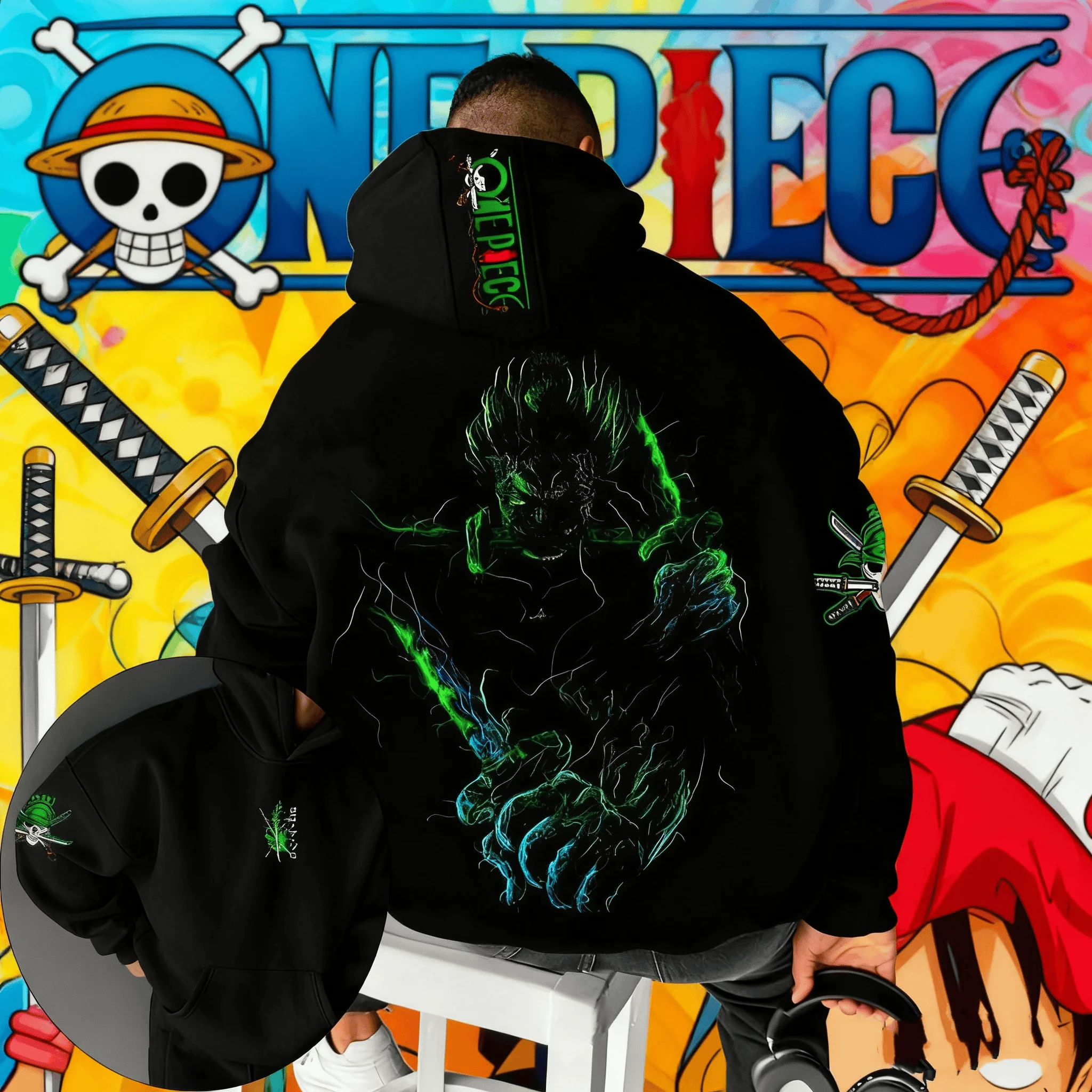 

Anime One Piece Anime Character Rolonoya Solon Hoodie 2025 Autumn/Winter New Men's Women's Hip Hop Fashion Loose Cotton Hoodie