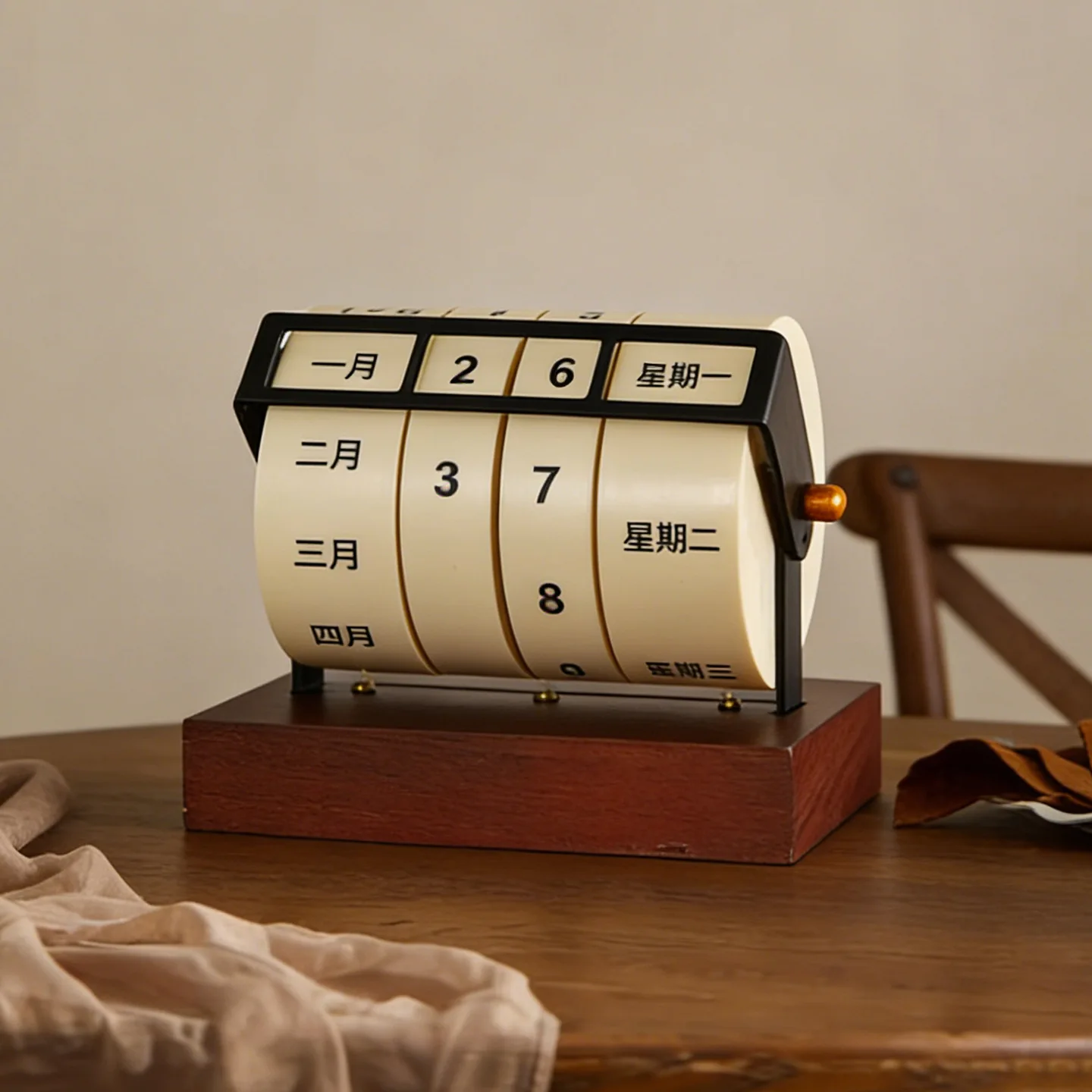

Zml wooden adjustable date calendar desk calendar ornament desktop decoration workstation mood stabilizer