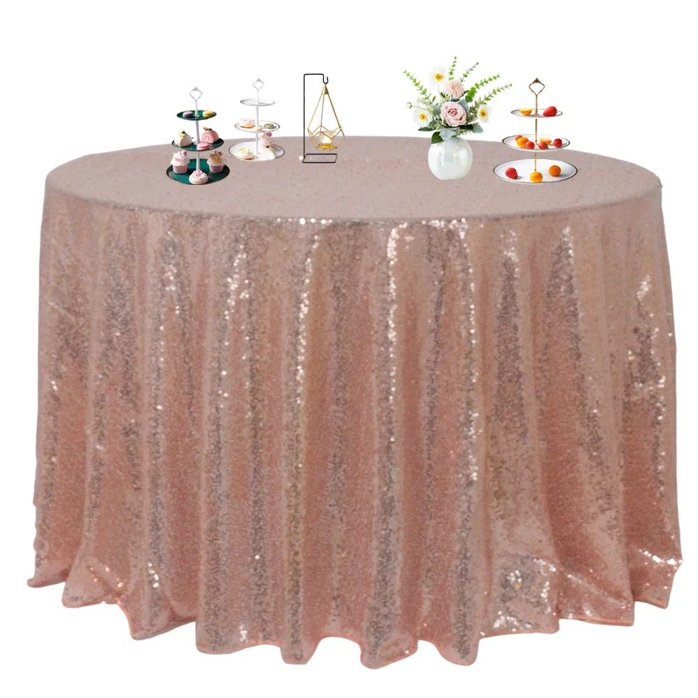 Round 180cm Glittering Round Sequin Table Cover For Wedding Party Birthday Christmas Celebrations Sparkly Festival Tablecloth