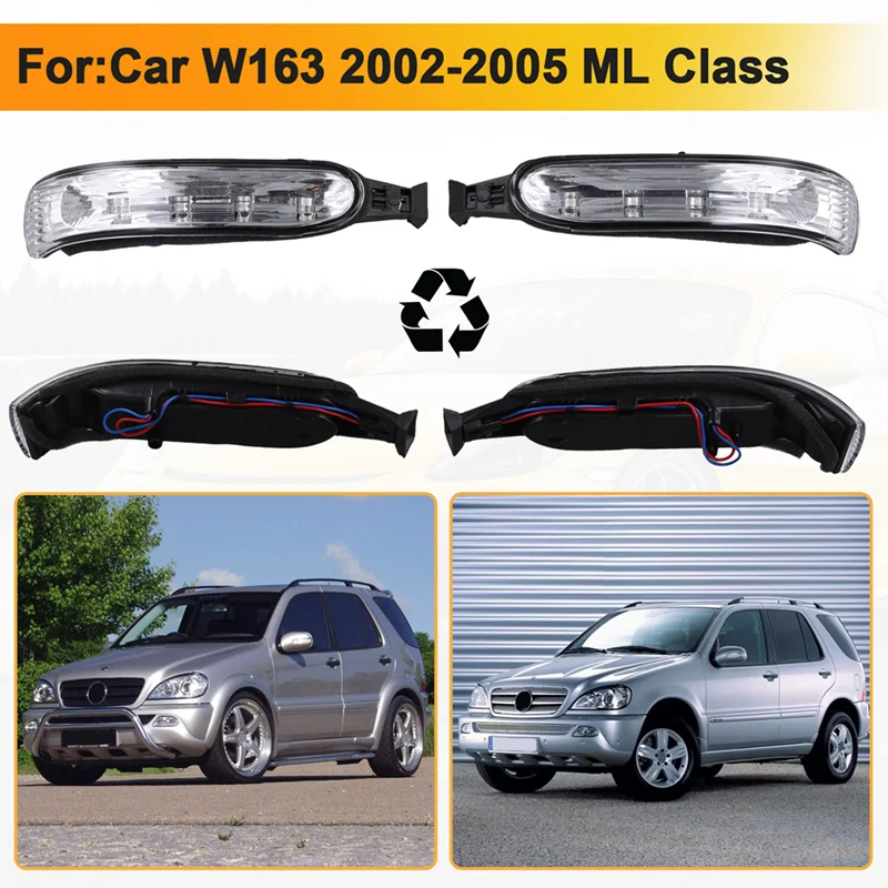 For Mercedes Benz W163 2002-2005 ML Class Left And Right Side Mirror Indicator LED Turn Signal 1638200521 1638200621