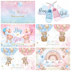 Gender Reveal Party Boy Or Girl Photocall Backdrop Newborn Baby Shower For Photography Background Decor Photo Studio Custom
