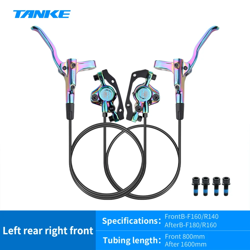 TANKE MT200 Fiets Hydraulische Schijfrem MTB Rem BL BR 800/1600mm Fietsrem 2 Zuiger 3 Vinger Stalen hendel Fietsonderdelen Upgrade