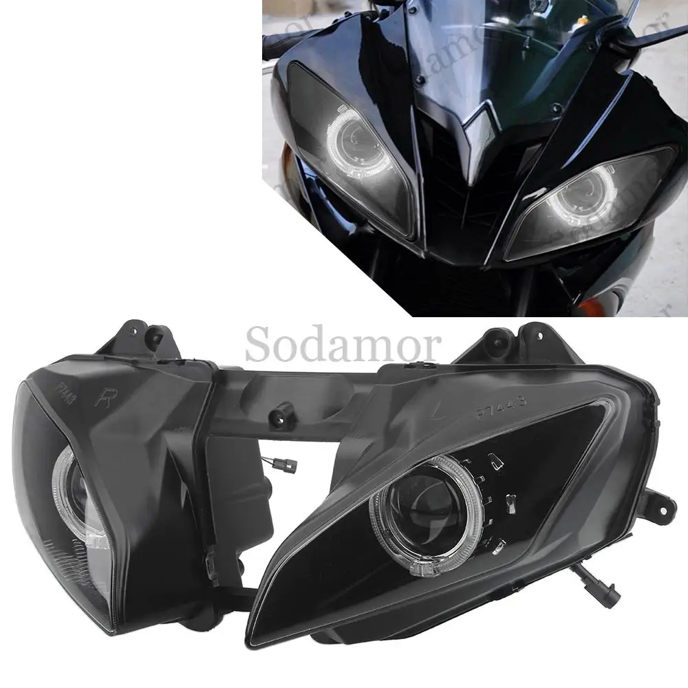 

Деталь мотоцикла, светодиодная фара дальнего/ближнего света, фара в сборе, проектор, ангельские глазки дьявола, головной свет для Yamaha YZF-R6 R6 2008-2016