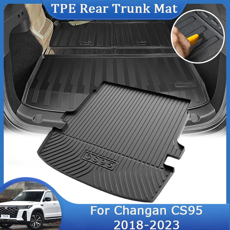 TPE Rear Trunk Mats For Changan CS95 2018 2019 2020 2021 2022 2023 Pad Cover Cargo Anti-scratch Waterproof Decoration Easy Clean