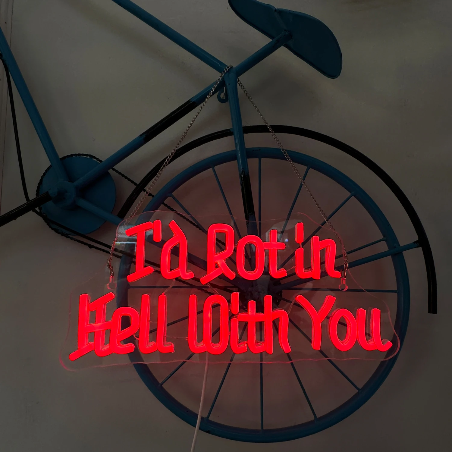 I'd Rot in Hell With You Neon Signs, Halloween LED Light, Chambre à coucher, Home Party Room, Shop Signs, Art, Personality Wall Decor