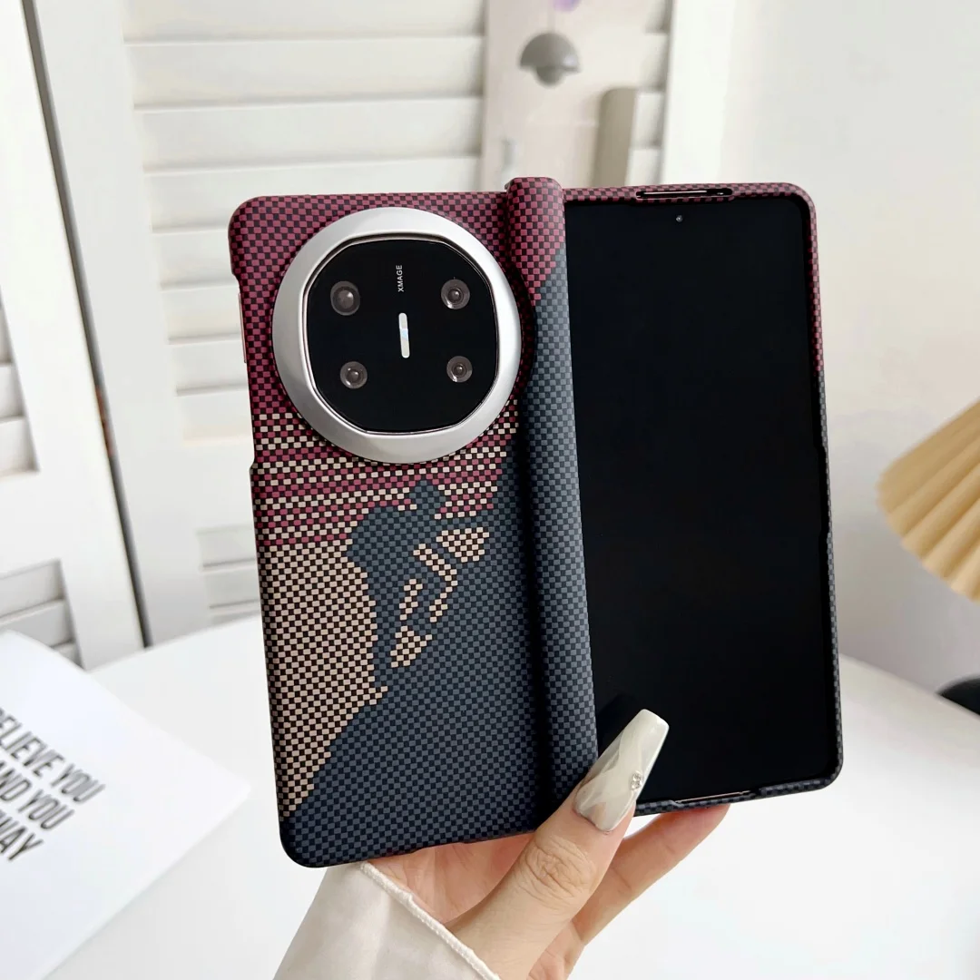 

For Huawei Mate X6 X5 X3 Magsafe Case Protective Climb Carbon Fiber Design Mobile Phone Back Cover