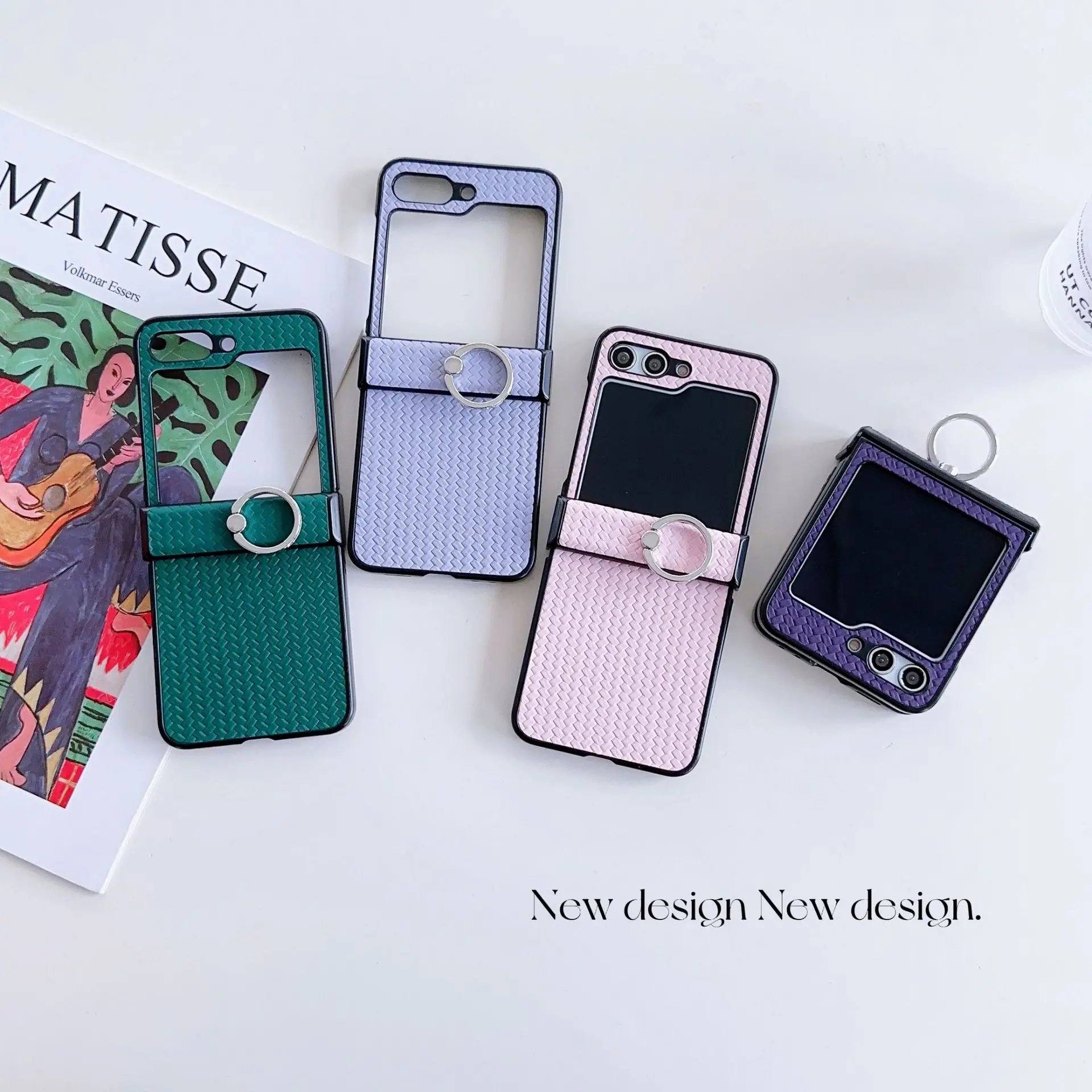 

Green Pink Purple Phone Case for Samsung Galaxy Z Flip 7 6 5 4 Protective Back Cover for ZFlip5 ZFlip6 ZFlip7 Case Shell