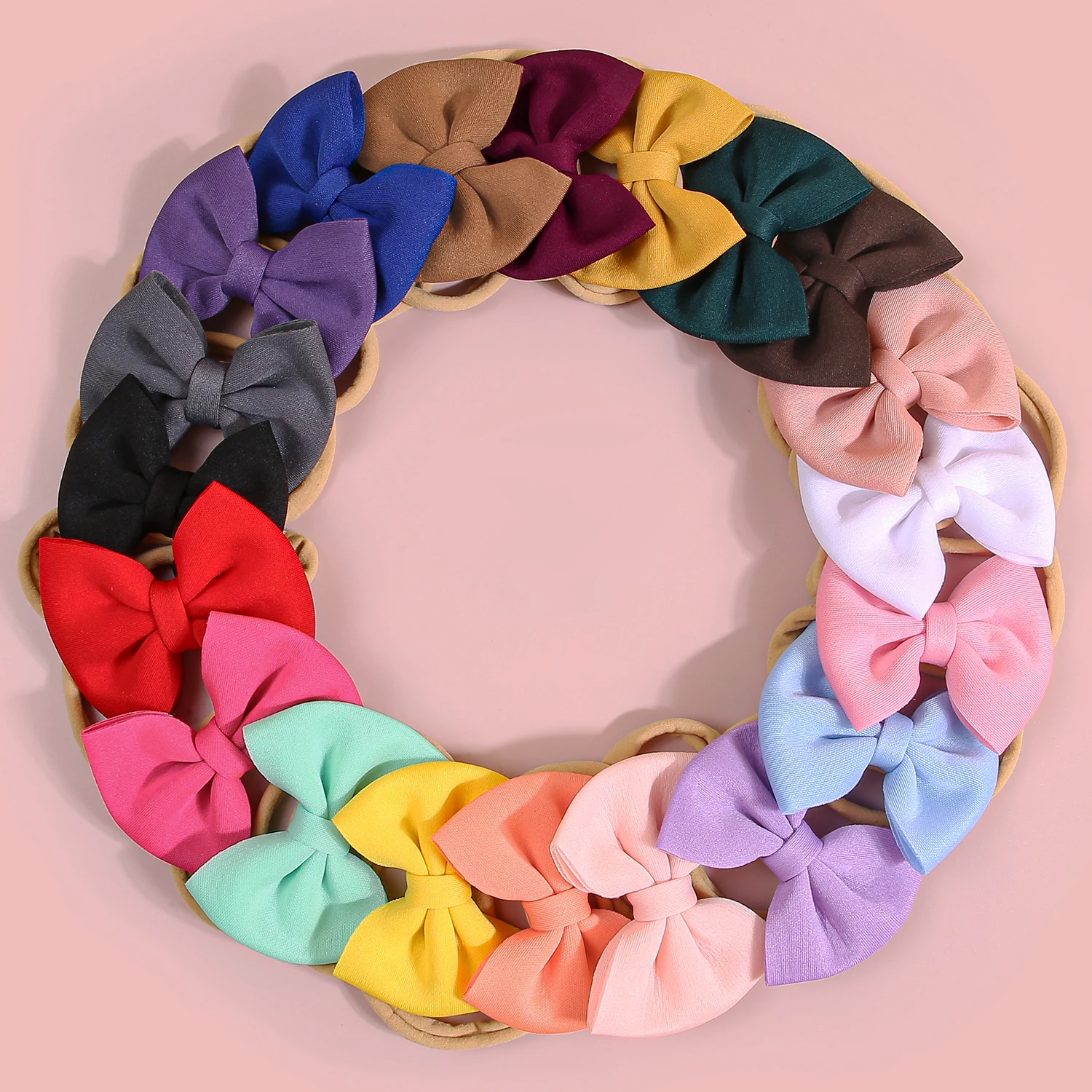 5/20pcs Solid Color Sponge Bow Headband For Baby Soft Comfort Cute Headwear For Girls Children Daily Hair Accessories