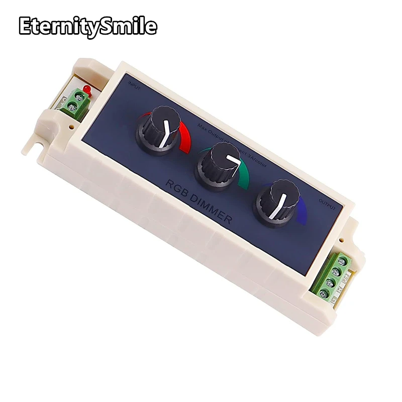 

DC12V - 24V 9A RGB Dimming Controller 3 Channel RGB Promise Knob Dimmer Switch For 3528 5050 RGB LED Strip Light