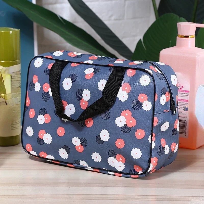 Women Travel Cosmetic Bag Black White Grey Blue Large Tote Neceser Bathroom Makeup Bags Casual Storage Toiletry Wash Bag Handbag