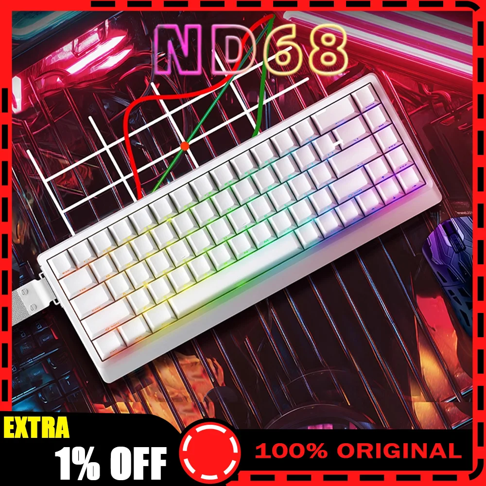 

IROK ND68 Hall-Effect Switch Keyboard Wired Magnetic Switch Mechanical Keyboard 8000Hz RT0.001mm Gaming Keyboard PC Accessories