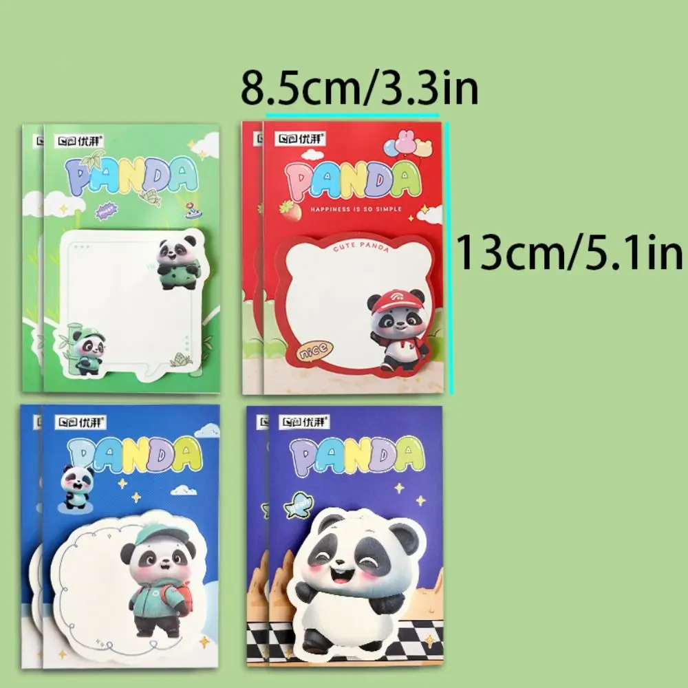 8Pcs 50 Sheets Panda Sticky Notes 4 Model Removable Self-Adhesive Sticky Notes Thickened Square Memo Pad Kids Gift