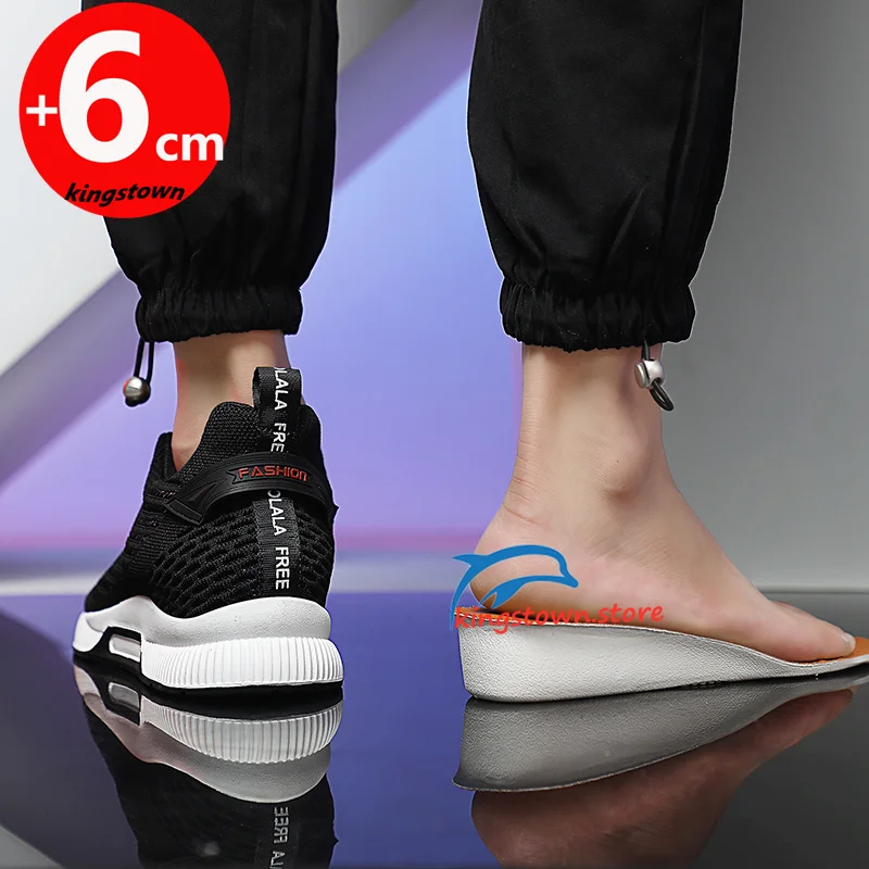 Tall Men Lift Sneakers Sports Elevator Height Increase Insoles 6CM  Daily Life Plus Size 37-46