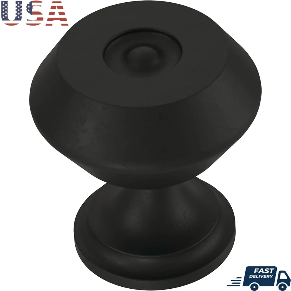 

10-Pack Matte Black Cabinet Knobs Durable Metal Handles Dressers Kitchen Drawers Bathroom Easy Installation with Screws