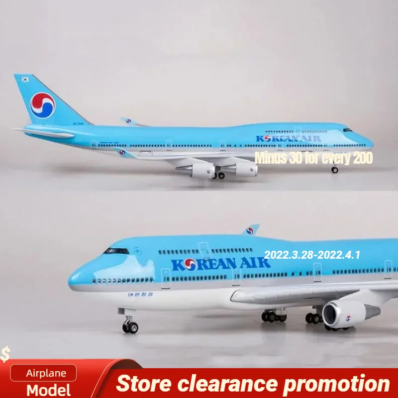 New 1/150 47CM Airplane B747-400 Aircraft  n International Airline Model Light Diecast Plane Airliner Collection Toys Home Decor