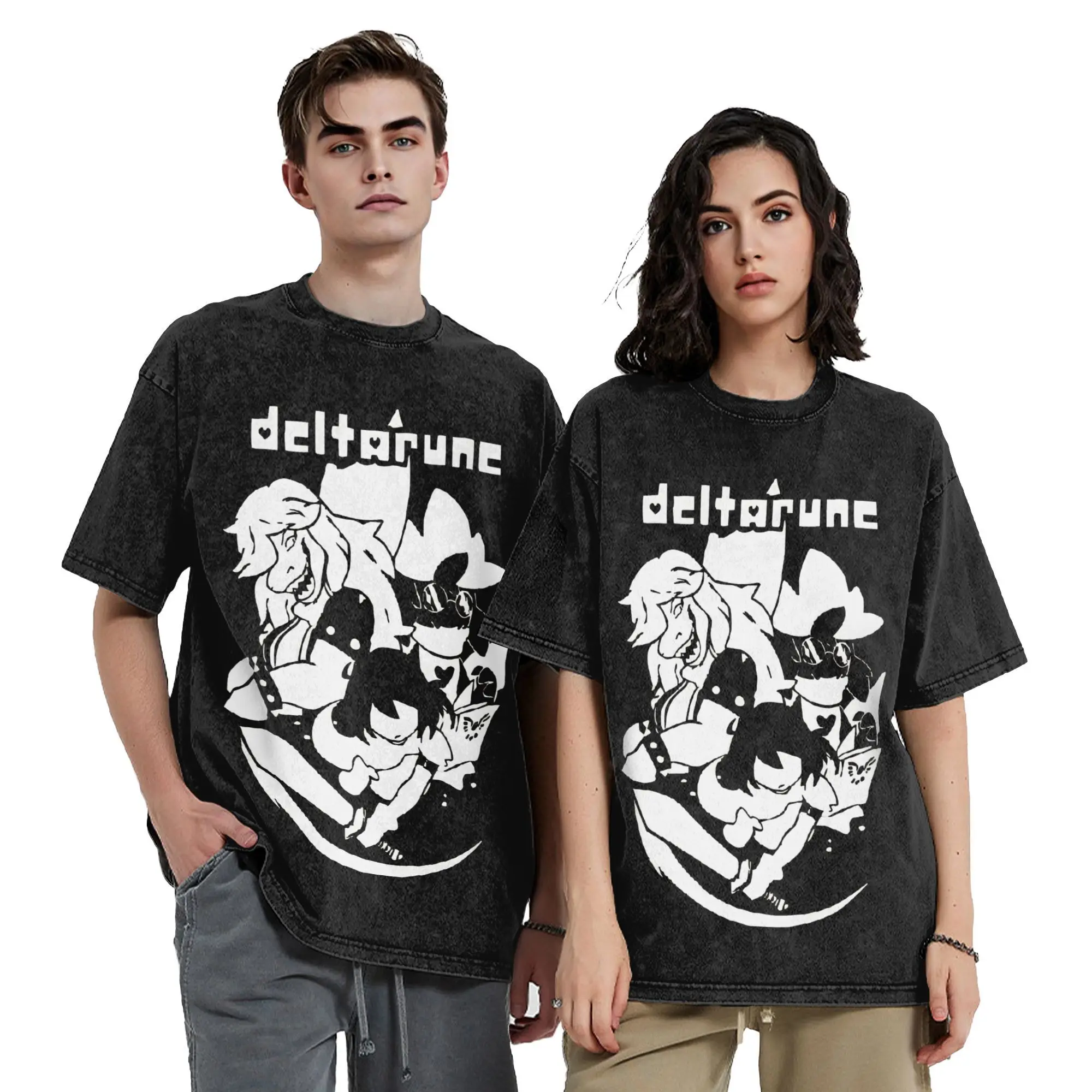 Deltarune Undertale  Vintage Washed Tshirt Men Cotton Tops Novelty  O-neck Short Sleeve