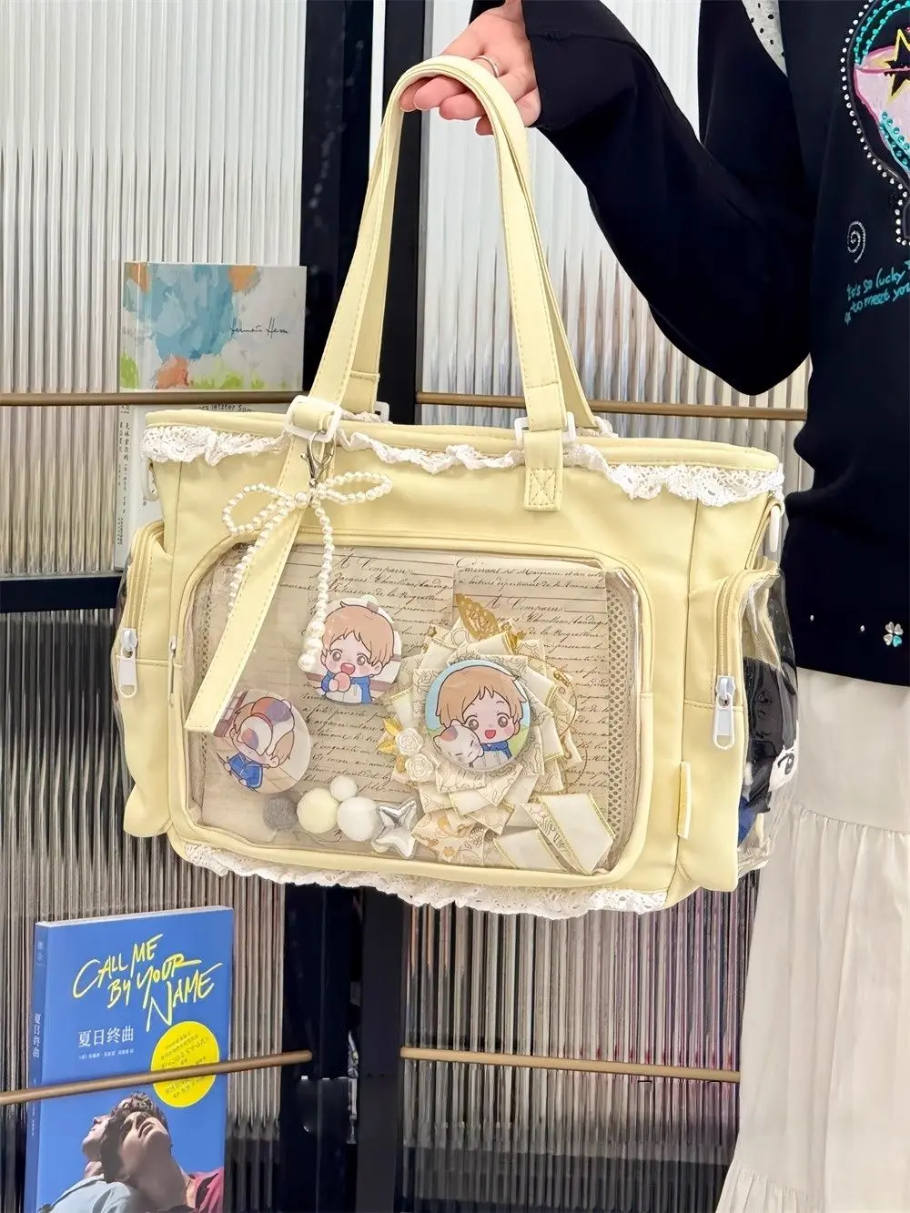 Japanische Ins Mädchen Weiche Mädchen Umhängetasche Y2K JK Uniformen Transparent Ulzzang Ita Tasche Student Pendeln Einkaufstasche – Detail 10