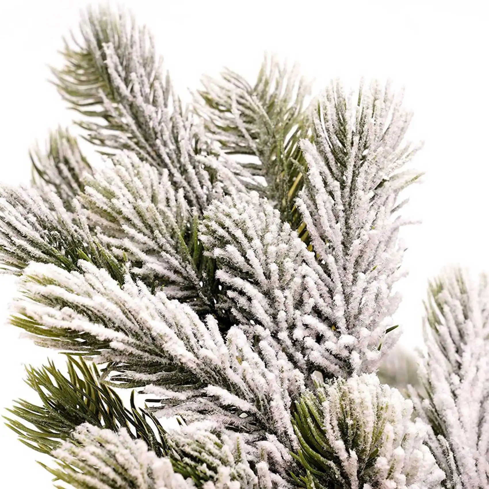 A01F-2X Long Artificial Snow Pine Branches Christmas Garland With Snow Decorations With Pine Front Door Snow Wreaths