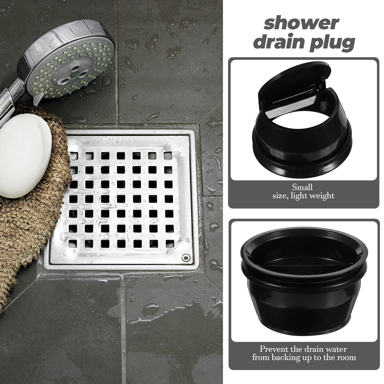 

Odor-proof Floor Drain Core Backflow Preventer for Bathroom Kitchen Laundry Room High Efficiency Durable Seal Sewer Gas Black