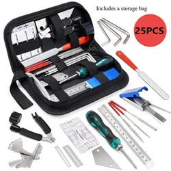 Miwayer 25pcs Guitar Repairing Tools Kit Setup Kit with Carry Bag Perfect Gift for Music or String Instrument Enthusiast