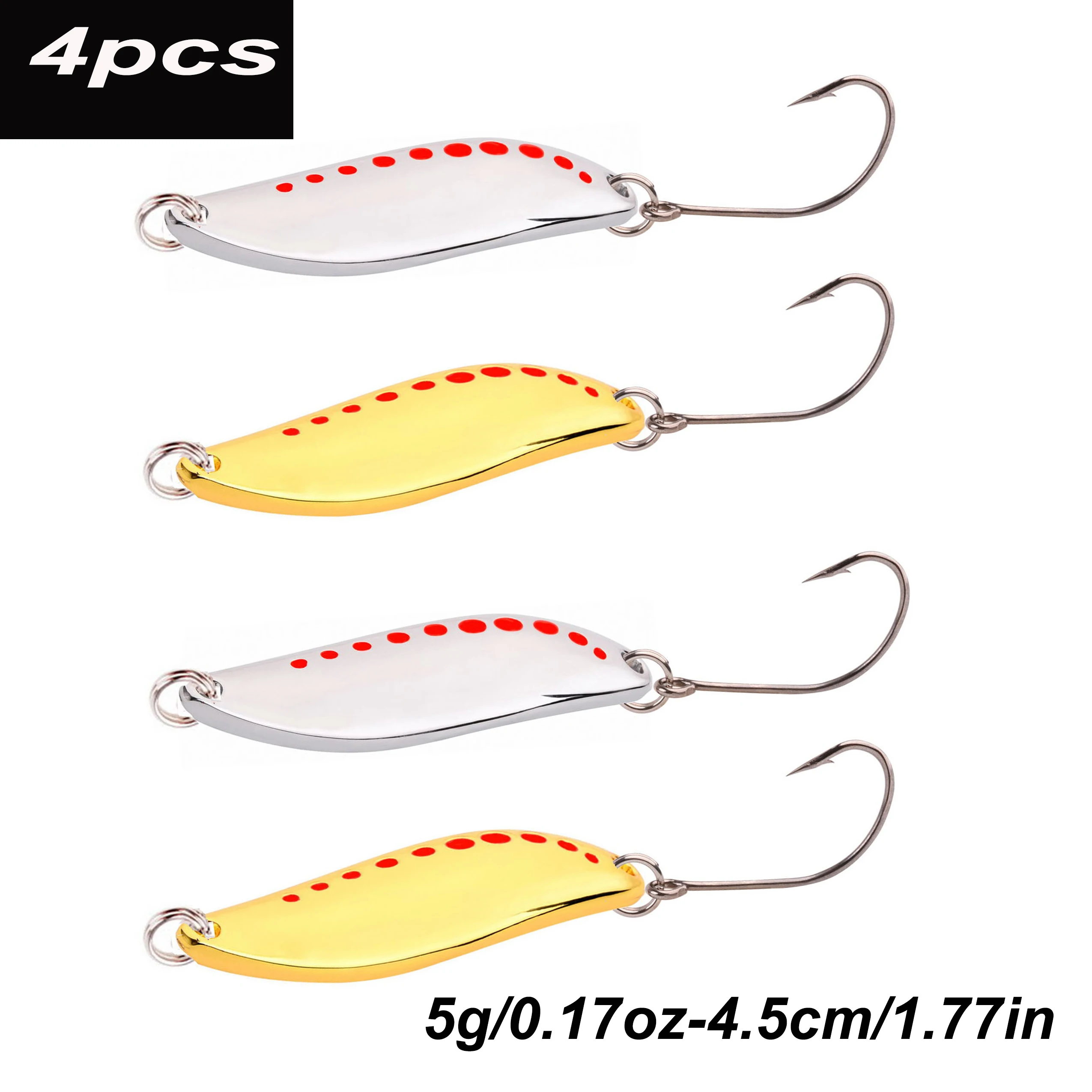4 stücke Metall Vib Leech Spinner Löffel Lockt 2,5g-25g Künstliche Köder Pesca Angeln Köder Haken Tackle Set für Bass Hecht Barsch – Detail 6