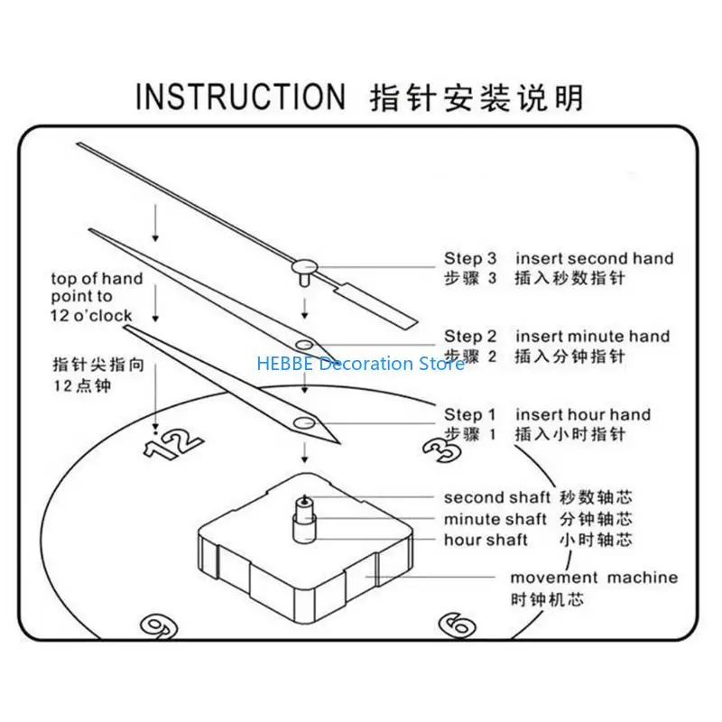B0KC Clock Movement Mechanism Battery Operated DIY Repair