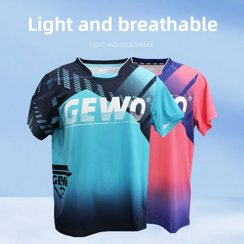 

GEWO table tennis clothing men's and women's competition training sportswear F02 short sleeved quick drying jersey