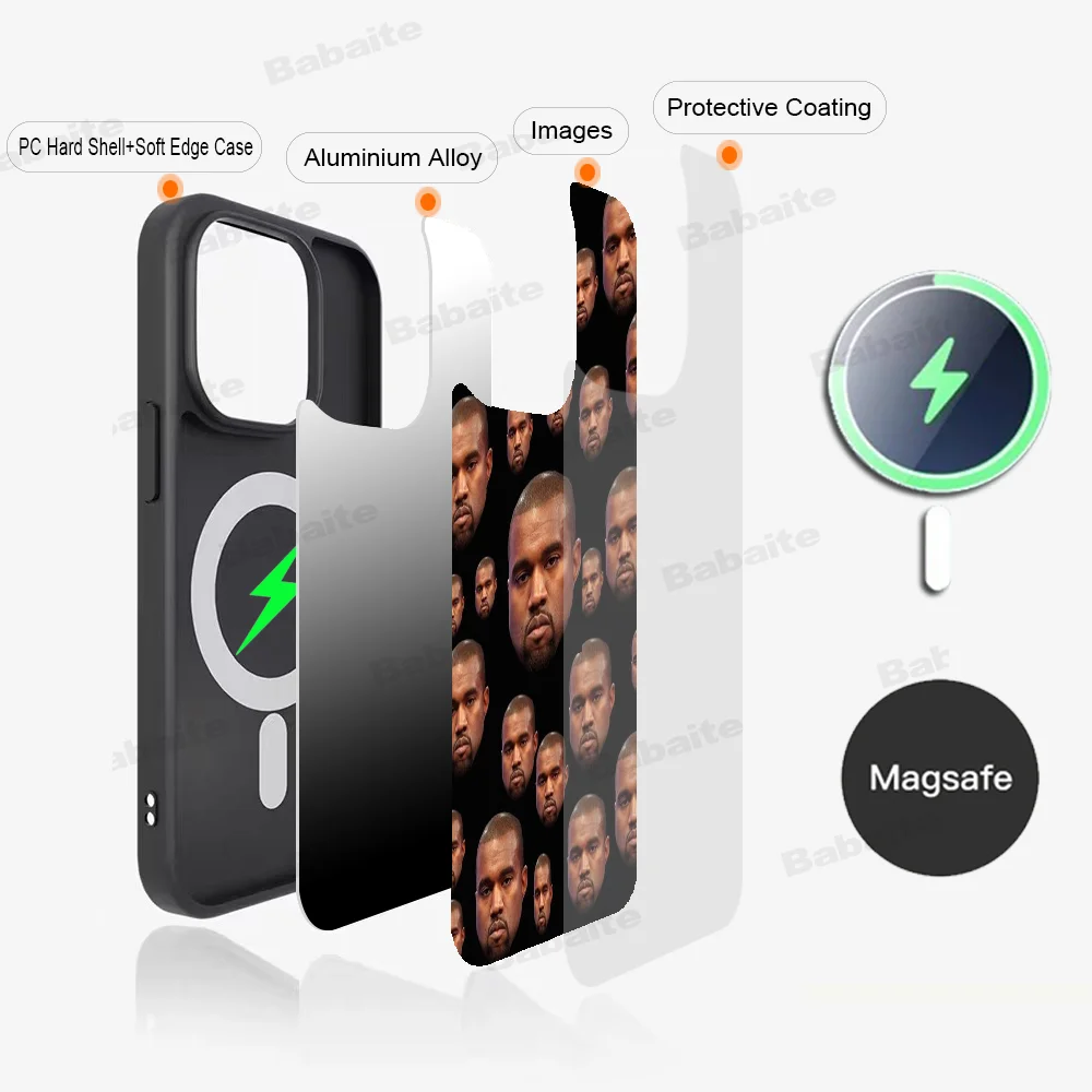 Funny Kanye West Ye Phone Case Magnetic Case For IPhone 16 14 13 12 11 15 Pro Max Plus For Magsafe Wireless Charge Cover image 6
